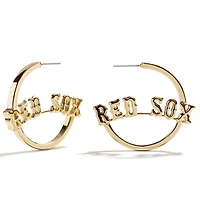 BaubleBar  Boston Red Sox Wordmark Hoop Earrings