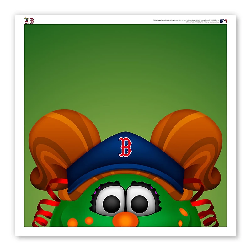 Boston Red Sox 12" x 12" Tessie le monstre vert affiche imprimée