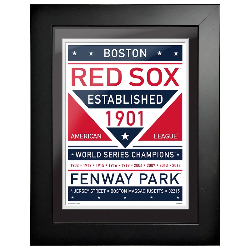 Boston Red Sox - 12'' x 16'' Team Dual Tone Framed Artwork