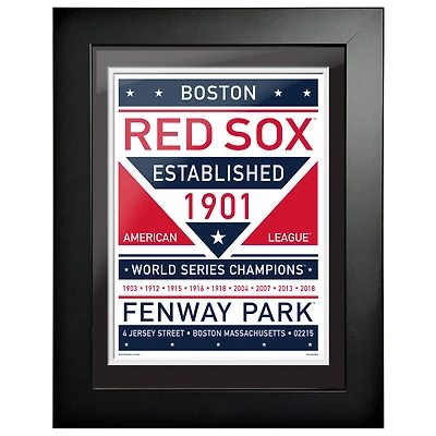 Boston Red Sox - 12'' x 16'' Team Dual Tone Framed Artwork