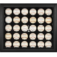 Présentoir à 30 balles de baseball Boston Red Sox, champions de la Série mondiale MLB 2018, avec logo encadré noir.