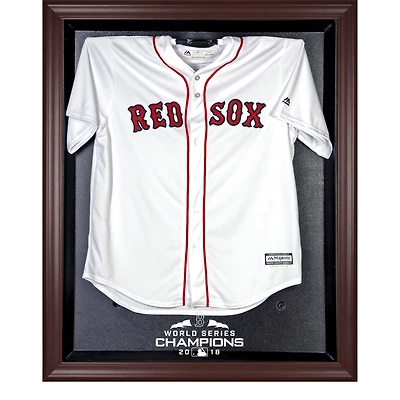 Boston Red Sox 2018 MLB World Series Champions Mahogany Framed Logo Jersey Display Case
