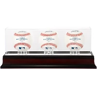 Boston Red Sox 2018 MLB World Series Champions Mahogany Logo 3-Baseball Display Case