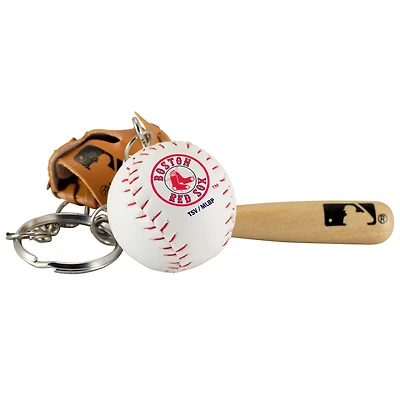 Boston Red Sox - Bat Ball & Glove Key Ring