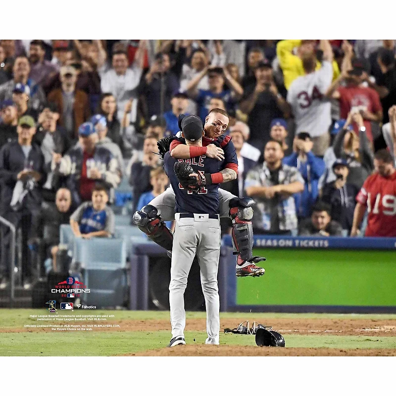 Photographie non signée des champions de la Série mondiale 2018 Red Sox Boston célébrant