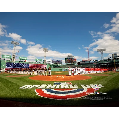 Photo non signée des Red Sox de Boston pour le jour d'ouverture la saison 2021