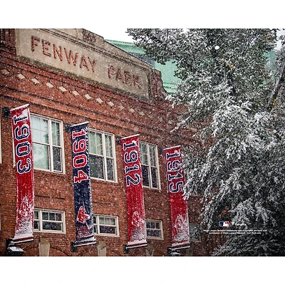 Boston Red Sox Unsigned Fenway Park Snowy Outside the Stadium Photograph
