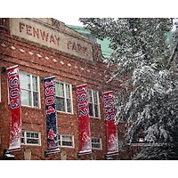 Boston Red Sox Unsigned Fenway Park Snowy Outside the Stadium Photograph