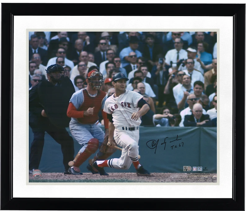 Carl Yastrzemski Boston Red Sox Autographed 16'' x 20'' 1967 World Series Hitting Photograph with ''TC 67'' Inscription