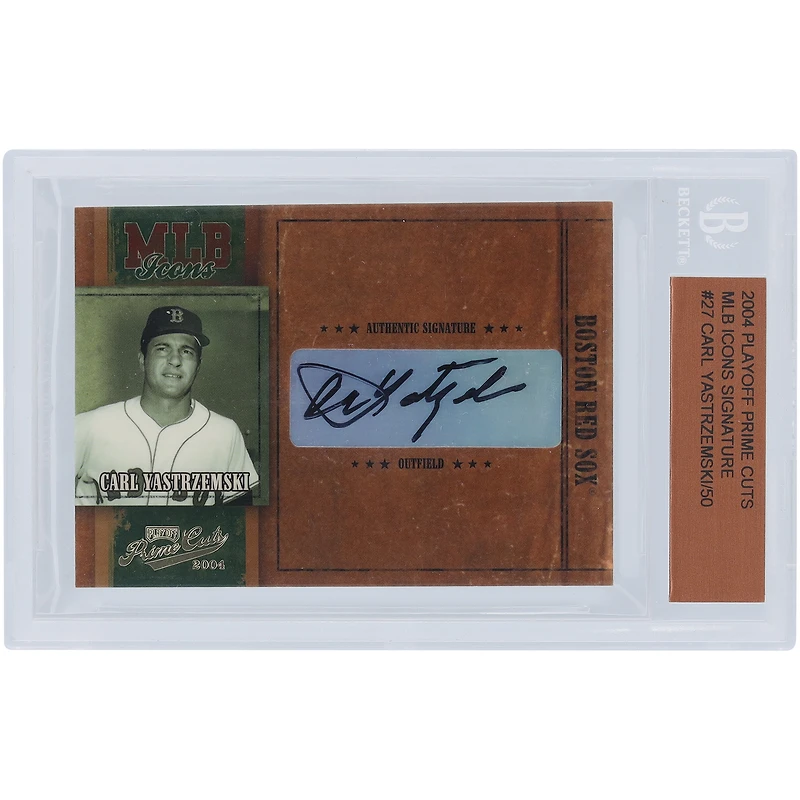 Carl Yastrzemski Boston Red Sox Autographed 2004 Playoff Prime Cuts #MLB-27 #38/50 Card