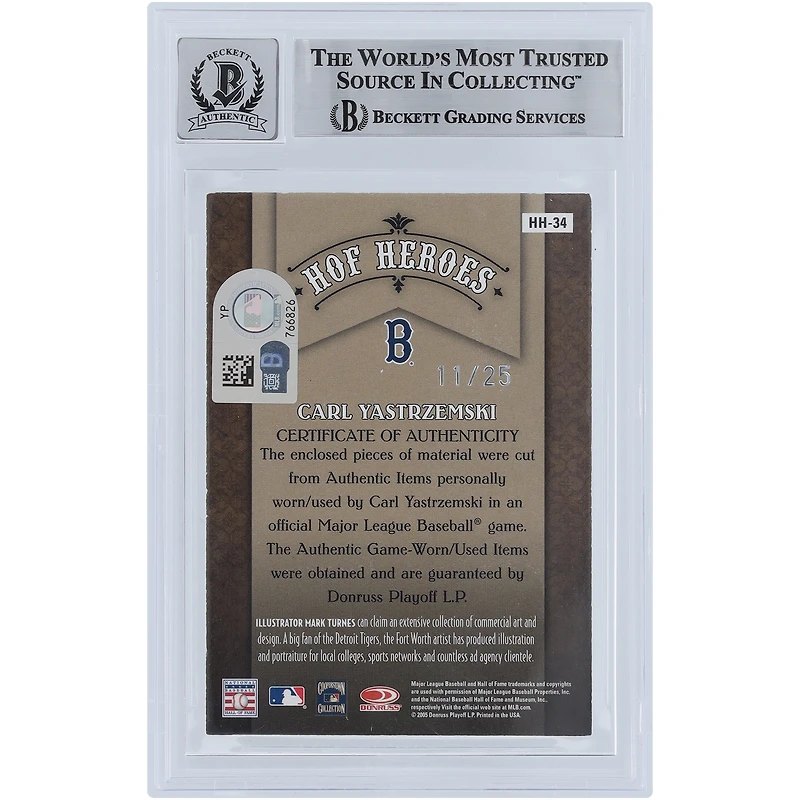 V106832 RedSox Carl Yastrzemski Boston Red Sox Autographié 2005 Donruss Diamond Kings Bronze HOF Heroes Matériaux Double Bat Jersey Relics #HH-34 #/25 Beckett Fanatics Witnessed Authenticated 10 Card Carl Yastrzemski AUT DNS TRADING CARDS 45666 AUTTRC CA01B00131