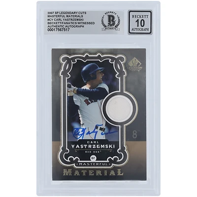 V106832 RedSox Carl Yastrzemski Boston Red Sox Autographié 2007 Upper Deck SP Coupes Légendaires Matériaux Magistraux Maillot Relique #MM-CY Beckett Fanatics Témoin Authentifié 10 Cartes Carl Yastrzemski AUT UPD CARTES À ÉCHANGER 45666 AUTTRC CA01B00136 #8
