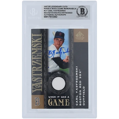 V106832 RedSox Carl Yastrzemski Boston Red Sox Autographié 2007 Upper Deck SP Coupes Légendaires Quand C'était Un Maillot De Jeu Relique #WG-CY Beckett Fanatics Témoin Carte Authentifiée Carl Yastrzemski AUT UPD CARTES À ÉCHANGER 45666 AUTTRC CA01B00135 #7