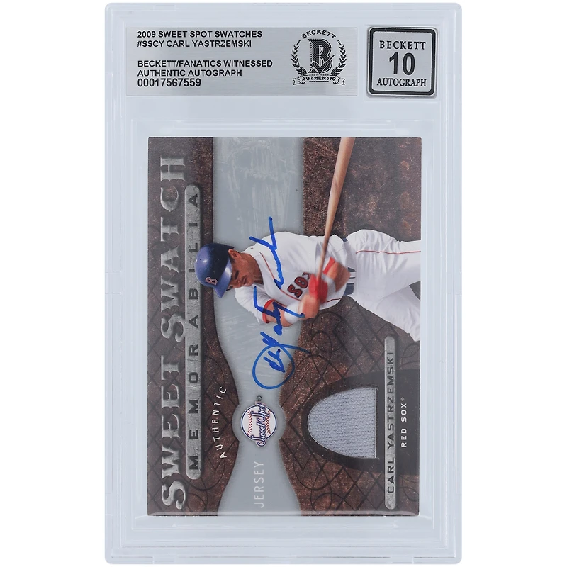 V106832 RedSox Carl Yastrzemski Boston Red Sox Autographié 2009 Upper Deck Sweet Spot Sweet Swatches Souvenirs Jersey Relic #SS-CY Beckett Fanatics Witnessed Authenticated 10 Card Carl Yastrzemski AUT UPD TRADING CARDS 45666 AUTTRC CA01B00138 #10