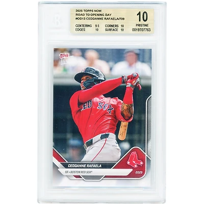 Carte de Ceddanne Rafaela, Boston Red Sox, collection Topps Now 2025, en route vers le jour d'ouverture, n° OD-13, authentifiée par BGS (10 cartes) - Sous-notes : 9,5, 10, 10, 10