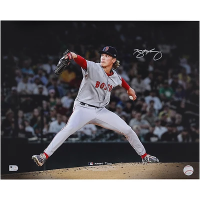 Connelly Early Boston Red Sox Autographed 16" x 20" Pitching in MLB Debut Photograph