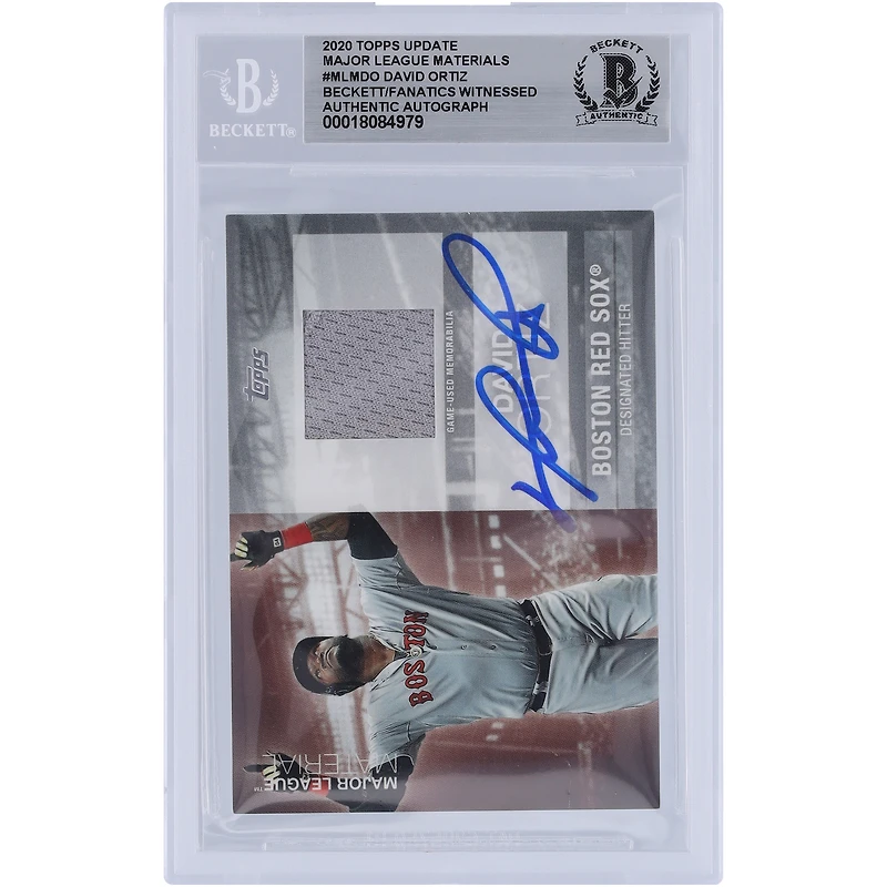 David Ortiz Boston Red Sox autographié Topps Update Major League Material Jersey Relic #MLM-DO Beckett Fanatics a été témoin d'une carte authentifiée
