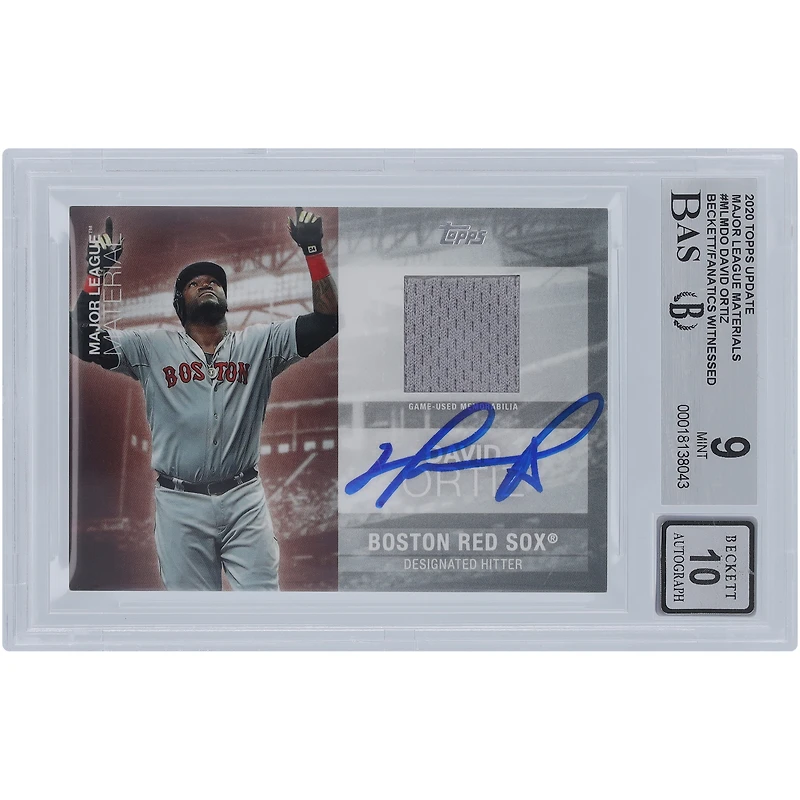 V106832 RedSox David Ortiz Boston Red Sox Autographié 2020 Topps Mise à jour Major League Material Jersey Relic #MLM-DO Beckett Fanatics Witnessed Authenticated 9/10 Card David Ortiz AUT TPP TRADING CARDS 45839 AUTTRC CA01B02014 #9
