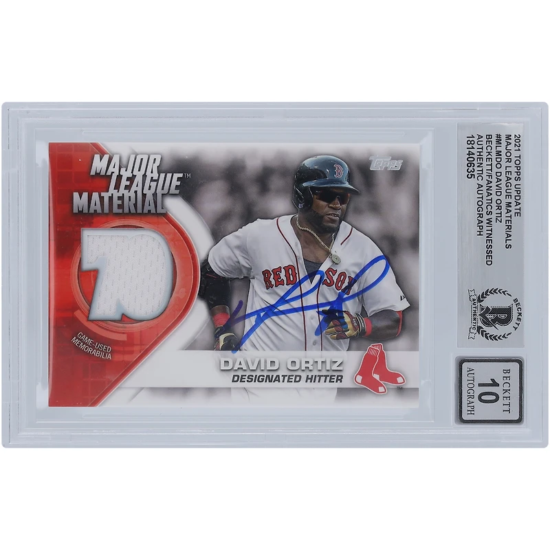 V106832 RedSox David Ortiz Boston Red Sox Autographié 2021 Topps Mise à jour Major League Material Jersey Relic #MLM-DO Beckett Fanatics Witnessed Authenticated 10 Card David Ortiz AUT TPP TRADING CARDS 45839 AUTTRC CA01B02015 #10