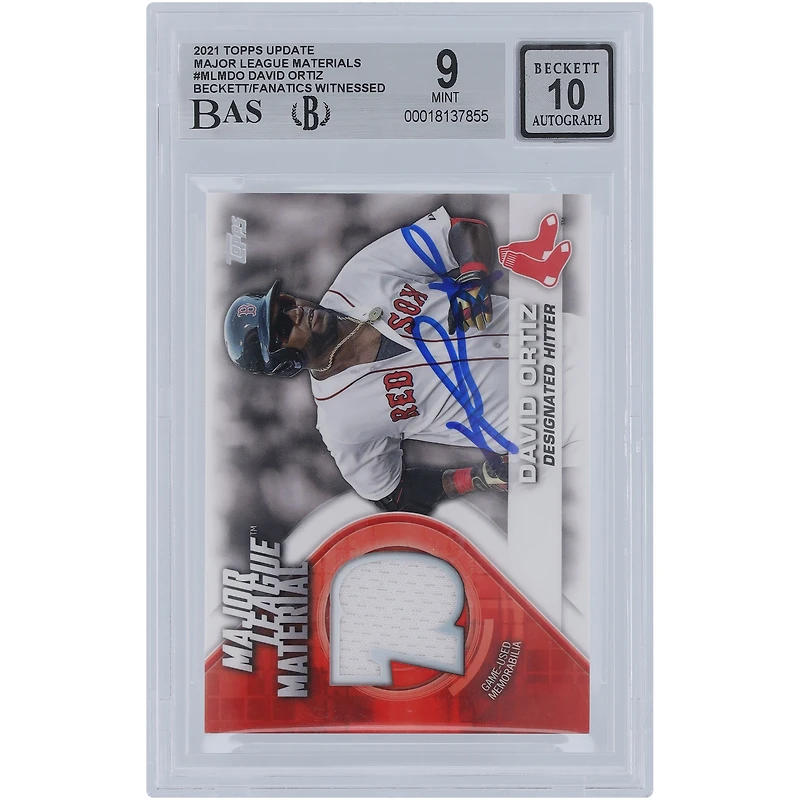 V106832 RedSox David Ortiz Boston Red Sox Autographié 2021 Topps Mise à jour Major League Material Jersey Relic #MLM-DO Beckett Fanatics Witnessed Authenticated 9/10 Card David Ortiz AUT TPP TRADING CARDS 45839 AUTTRC CA01B02016 # 11