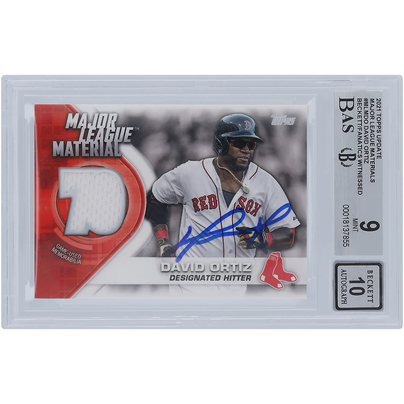 V106832 RedSox David Ortiz Boston Red Sox Autographié 2021 Topps Mise à jour Major League Material Jersey Relic #MLM-DO Beckett Fanatics Witnessed Authenticated 9/10 Card David Ortiz AUT TPP TRADING CARDS 45839 AUTTRC CA01B02016 # 11