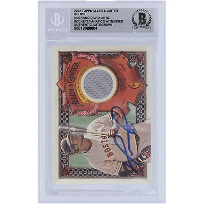 Carte authentifiée autographiée par David Ortiz des Boston Red Sox, Topps Allen & Ginter Relic 2022 #AGRA-DO, vue par les fans de Beckett