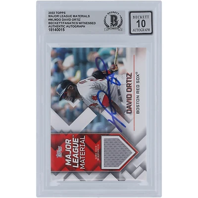 Maillot relique de la Ligue majeure Topps 2022 autographié par David Ortiz des Red Sox de Boston #MLM-DO Beckett Fanatics a été témoin d'une carte 10 authentifiée