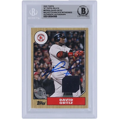 David Ortiz Boston Red Sox autographié 2022 Topps Series One '87 Topps Jersey Relic #87R-DO Beckett Fanatics Witnessed Authenticated Card