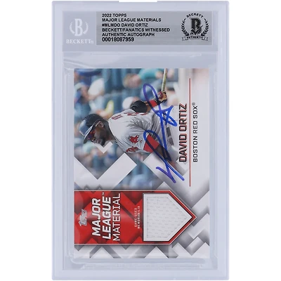 Maillot relique des ligues majeures de la série 1 Topps 2022 autographié par David Ortiz des Red Sox de Boston #MLM-DO, carte authentifiée par les fanatiques de Beckett