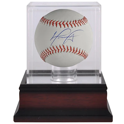 David Ortiz Boston Red Sox Autographed Baseball and Mahogany Baseball Display Case