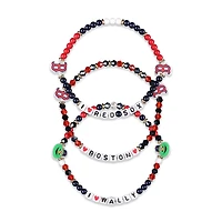 FOCO Boston Red Sox 3-Pack Friendship Bracelet Set