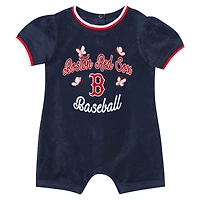 Combinaison à remontoir Outerstuff bleu marine Boston Red Sox pour bébé fille