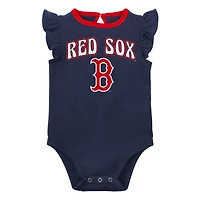 Lot de deux bodys pour nouveau-nés et bébés bleu marine/gris chiné Boston Red Sox Little Fan