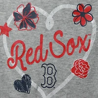 Ensemble de 3 bodys Batter Up pour filles, nouveau-né et nourrisson, bleu marine/rouge/gris chiné, Boston Red Sox