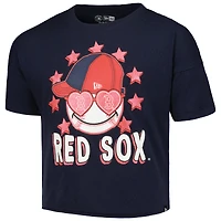 T-shirt à manches mi-longues New Era pour jeune fille Boston Red Sox Team bleu marine