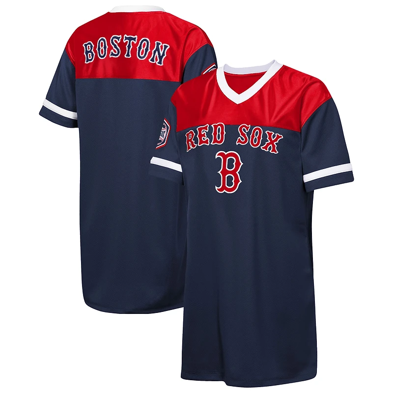 Girls Youth Outerstuff  Navy Boston Red Sox Big League Cheer V-Neck T-Shirt Dress