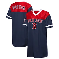 Girls Youth Outerstuff  Navy Boston Red Sox Big League Cheer V-Neck T-Shirt Dress