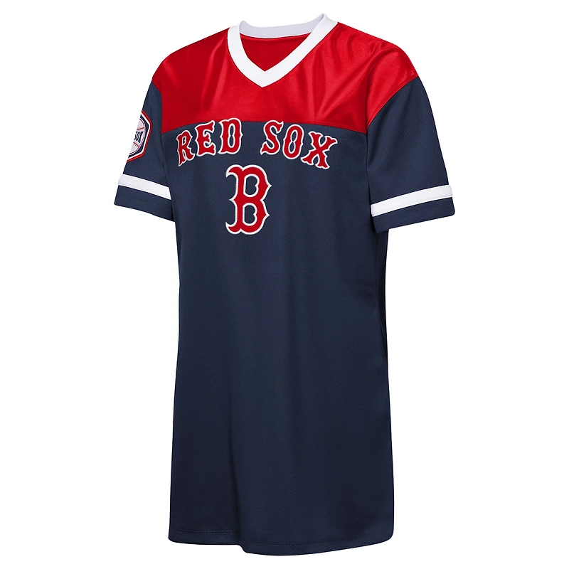 Girls Youth Outerstuff  Navy Boston Red Sox Big League Cheer V-Neck T-Shirt Dress