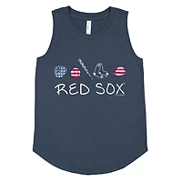 Girls Youth Soft as a Grape Denim Boston Red Sox Americana Tank Top