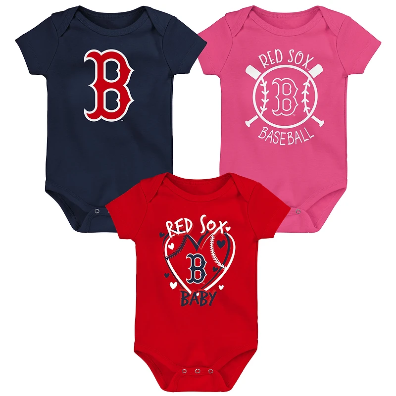 Ensemble de trois bodies pour bébé Boston Red Sox Slide Home