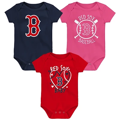 Infant Boston Red Sox Slide Home Three-Pack Bodysuit Set