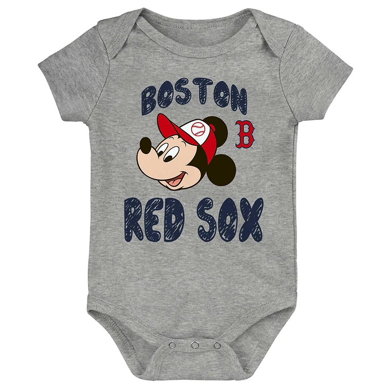 Ensemble de trois bodys l'équipe gagnante des Red Sox Boston pour bébé