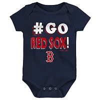 Ensemble de 3 bodys Born To Win pour bébé, bleu marine/rouge/gris, Boston Red Sox