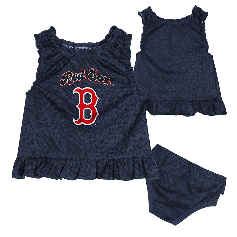 Ensemble robe et bloomer de jeu pour bébé bleu marine des Boston Red Sox