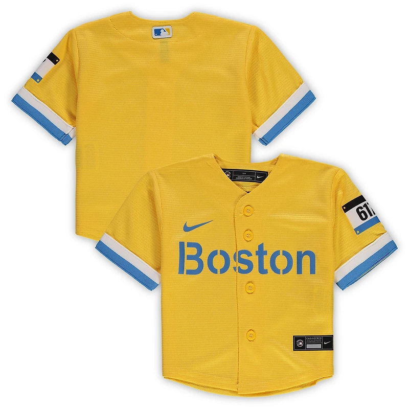 Maillot Nike doré Boston Red Sox MLB City Connect Replica pour enfant