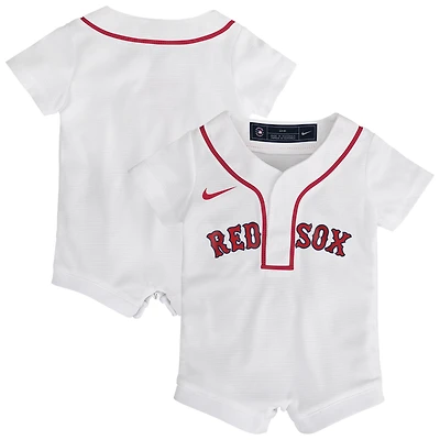 Infant Nike White Boston Red Sox Home Replica Romper Jersey