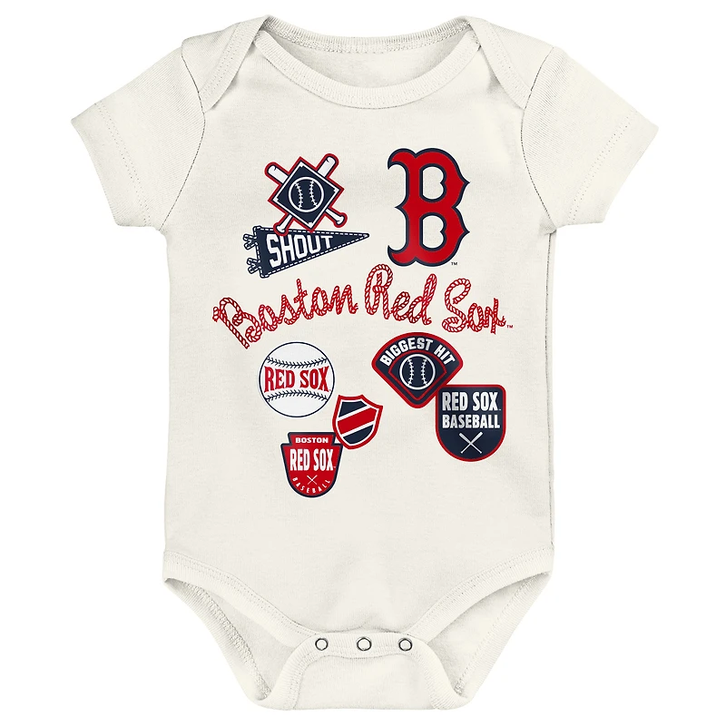 Infant Outerstuff Boston Red Sox Home Plate 3-Piece Bodysuit Set