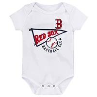 Infant Red/Gray/White Boston Red Sox Biggest Little Fan - 3-Pack Bodysuit Set