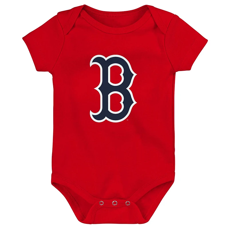 Infant Red/Gray/White Boston Red Sox Biggest Little Fan - 3-Pack Bodysuit Set