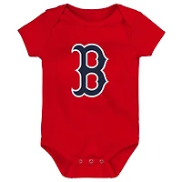 Infant Red/Gray/White Boston Red Sox Biggest Little Fan - 3-Pack Bodysuit Set